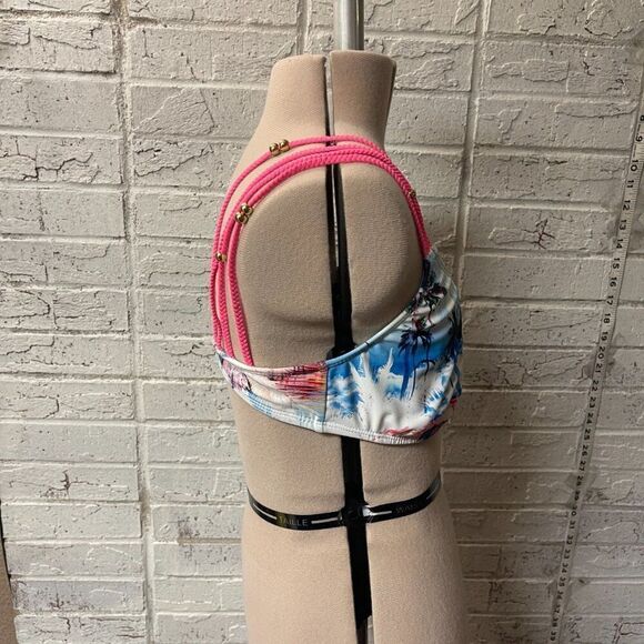 Hobie surfer ocean printed Y2K Bikini swim top Medium - Picture 5 of 11